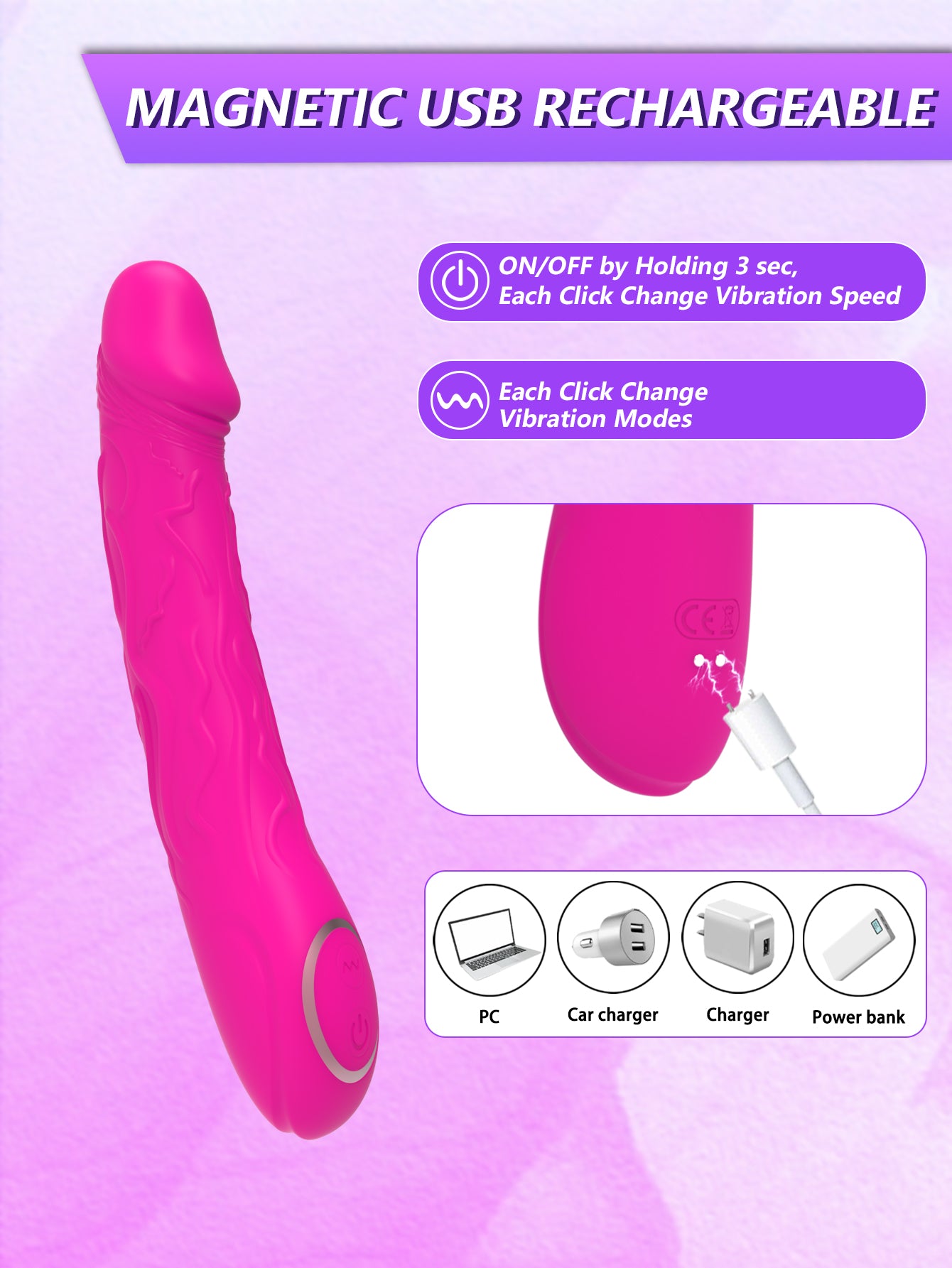 Personal Wand Massager for Women – 10 Modes | Body-Safe Silicone | Waterproof Intimate Wellness Tool for Relaxation & Self-Care