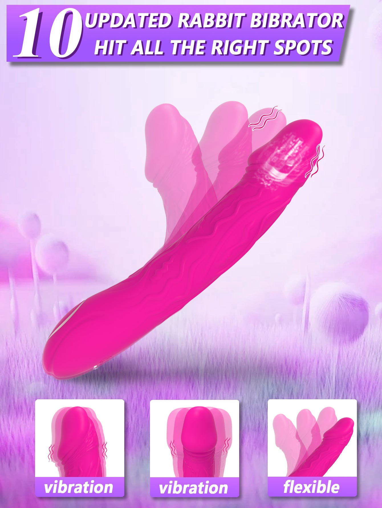 Personal Wand Massager for Women – 10 Modes | Body-Safe Silicone | Waterproof Intimate Wellness Tool for Relaxation & Self-Care