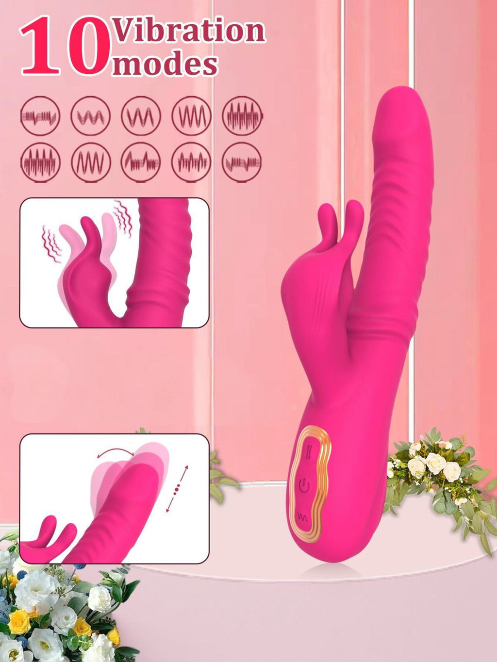Rabbit Silicone Vibrator for Women Couple Waterproof Rechargeable Discreet Gifts